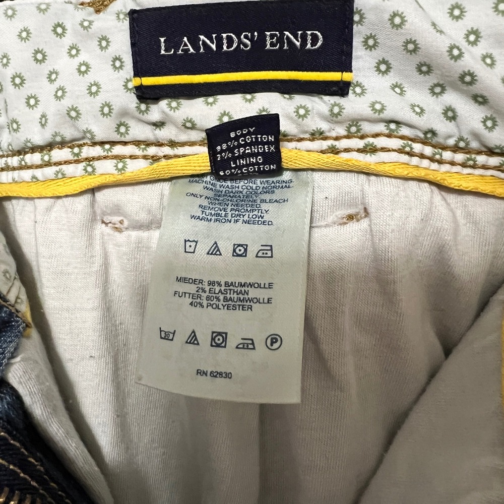 Vintage 90's Lands' End Lined Denim Cargo Pants 8 Pockets Blue Jeans Size 16 - Picture 11 of 11